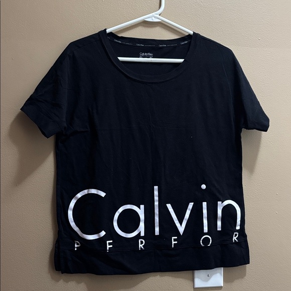Calvin Klein Tops - Calvin Klein Black Tee with White Logo